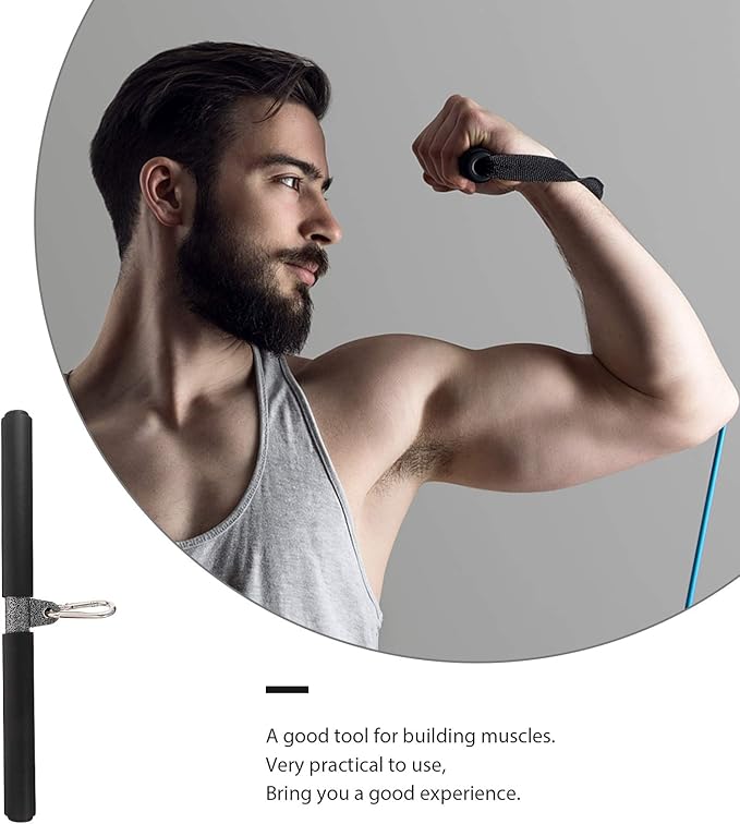 DIY Straight Bar, Bicep Pull With Soft Hand Grips - Weight Machine Accessories for Home Gym Workout