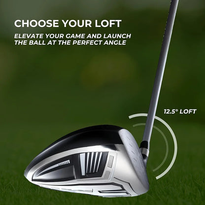 Speed Titanium Driver Golf Club, 10°, 11.5°, 12.5° Loft , Ultra Lightweight Graphite Shaft, Oversized Sweet Spot, Aerodynamic Design, USGA Conforming Mens Golf Driver + Deluxe Headcover