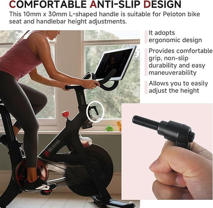 Exercise Bike Seat and Handlebar Height Adjustment Handle Replacement Part - Compatible with Peloton Bikes, Adjustable Alloy L-Shaped Handle Accessory for Seat and Handlebar Height Adjustment