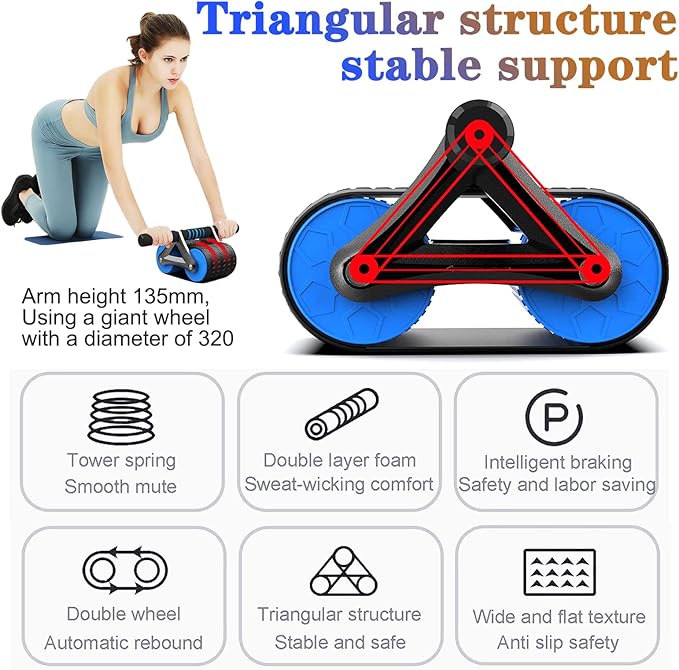 Automatic Rebound Abdominal Wheel，Workout Equipment for Abs