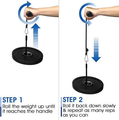 Yes4All Wrist and Forearm Blaster - Wrist Roller & Forearm Roller for Training, Workout - Wrist/Arm Blaster - Fit 1-inch Standard & 2-inch Olympic Weight Plates