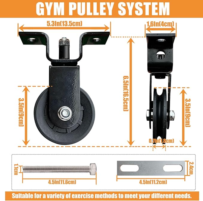 KORIKAHM Power Rack Pulley Attachment, LAT Pulldown Machine - Cable & Weight Dual Pulley System for Home Gym Strength Training, Power Racks