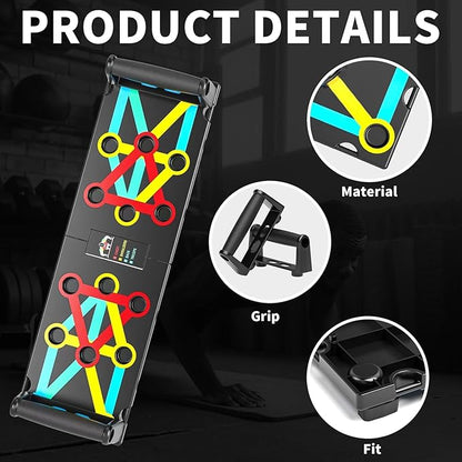 Push Up Board Exercise & Fitness Portable Foldable Strength Training Pushup Stands Home Workout Equipment Multi-Functional Fitness Floor Chest Muscle Exercise for Man and Women