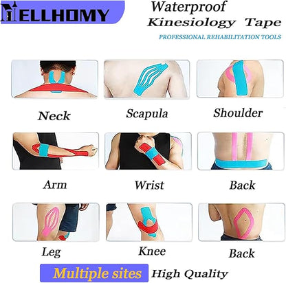 Pro Kinesiology Tape 40 Precut Strips,Elastic Athletic Tape,Original Cotton Waterproof Breathable Sports & Weightlifting Tape Muscles Pain Relief & Joints Support,K Tape(Pink)