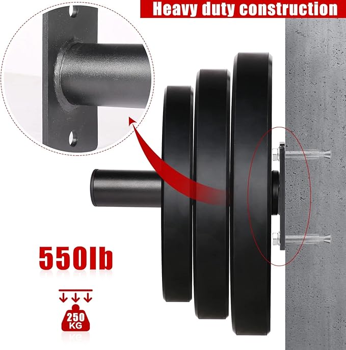 OHLIF 2PCS Nylon Olympic Adapter Sleeve 8",Converts 1" Standard Weight Plate Posts to 2" Olympic Weight Plate Posts,Removeable end Cap