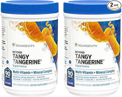 Youngevity Beyond Tangy Tangerine - Original Formula | Multi-Vitamin & Mineral Complex | Made With Natural & Whole Foods | 5,745 ORAC | Twin Pack