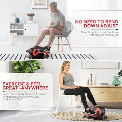 Under Desk Elliptical Machine, Ellipse Exerciser as Seen on TV for Seniors with Remote Control & 12 Adjustable Speeds, Elliptical Machine for Home