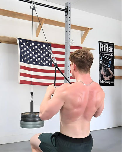 Fitness Cable Pulley System, Gym LAT and Lift Pulldown Machine Attachments, LAT Pull Down Bar Home Workouts Equipments for Biceps Triceps Shoulder Arm Curl Forearm Muscle Strength Exercise