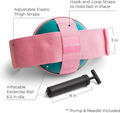 Exercise Thigh Toner with Adjustable 3lb Rubber Workout Ball