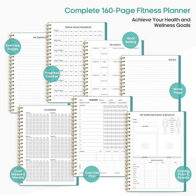 Fitness Workout Journal for Women & Men A5(5.5" x 8.2") Workout