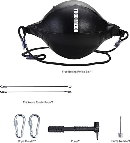 TOCO FREIDO Double End Punching Ball, Speed Bag with Difficulty Levels Boxing Reflex Ball with Headband, Perfect for Reaction, Agility, and Hand Eye Coordination Training