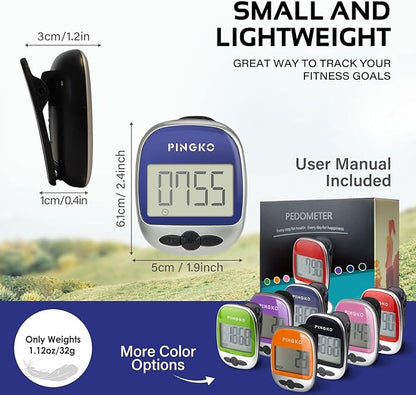 PINGKO Outdoor Multi-Function Portable Sport Pedometer Step/Distance/Calories/Counter