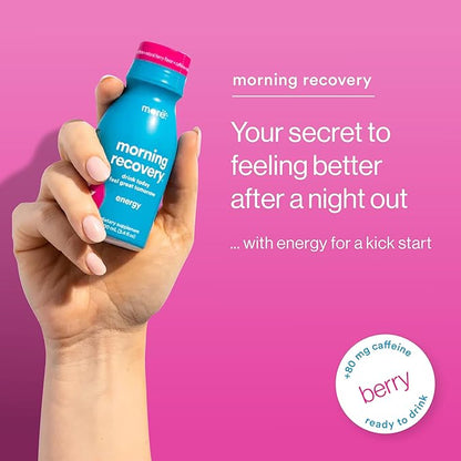 Morning Recovery, Electrolyte with Energy, Milk Thistle Drink Proprietary Formulation to Hydrate While Drinking for Morning Recovery, Highly Soluble Liquid DHM, Berry, Pack of 6