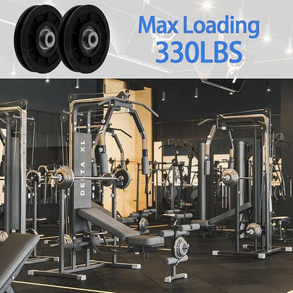 90mm/3.5" Universal Nylon Bearing Gym Pulley Wheel, Weight Pulley System Replacement for Home Gym Equipment Part, Cable Machine, Garage Door Pulleys System