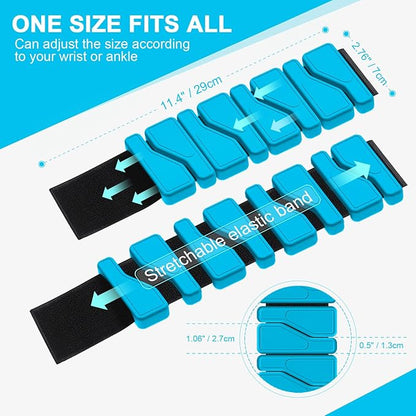 ADLIFE Adjustable Wrist Ankle Weights for Women Men Kids, 2 Lbs Wearable Arm Leg Weights Set of 2(1 Lb Each), Weighted Wristbands Exercise Weights for Walking Running Pilates Yoga Home Gym Workout