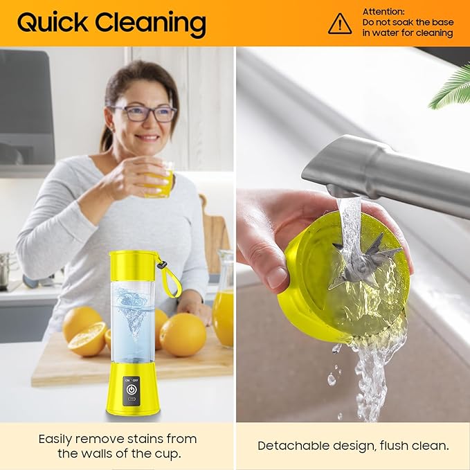 Portable Personal Size Mini Blender - 2025 Upgraded Cordless Blender for Smoothies & Shakes, Type-C Rechargeable, 380Ml Traveling BAP Free Juicer Cup for Sports/Travel/Home, 20000Rpm/Min Speed
