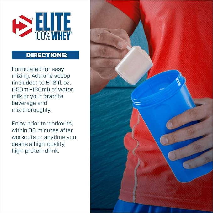 Dymatize Elite 100% Whey Protein Powder, 25g Protein, 5.5g BCAAs & 2.7 L-Leucine, Quick Absorbing & Fast Digesting for Optimal Muscle Recovery, Rich Chocolate, 5 Pound, 63 Servings