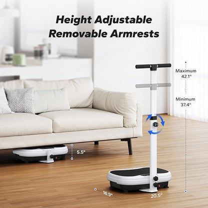 MERACH Vibration Plate Exercise Machine, Vibrating Plate Exercise Machine with Handrails, Full Body Vibration Platform for Women Men, Exercise Equipment for Home