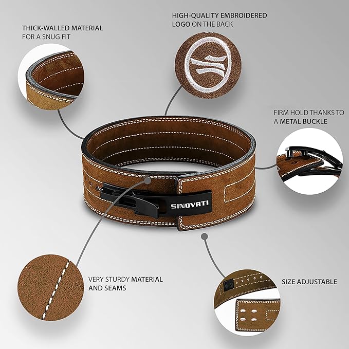 Weight-lifting belt for men with lever buckle 8.5cm / 10cm Height