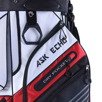 ASK ECHO T-Lock Golf Cart Bag with 14 Way Organizer Divider Top, Premium Cart Bag with Handles and Rain Cover for Men