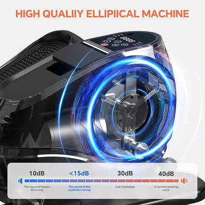 2025 New Under Desk Elliptical Machine, Electric Ellipse Leg Exerciser Pro As Seen On TV with 16 Adjustable Speed, Quiet and Fully Assembled with Remote Control & Non-Slip Foot Straps