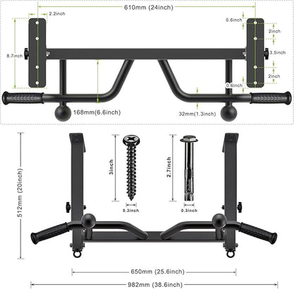 SELEWARE 24" Adjustable Ceiling Mounted Pull Up Bar