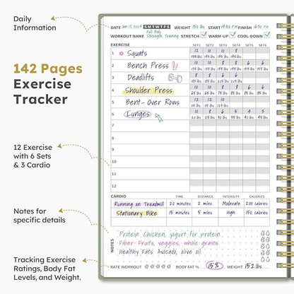Fitness Workout Journal for Women & Men A5(5.5" x 8.2") Workout