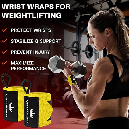TECEUM Weightlifting 18" & 12" Wrist Wraps with Thumb Loop – Heavy Duty Wrist Workout Braces for Men and Women – Ideal for Powerlifting, Strength Training, Bodybuilding