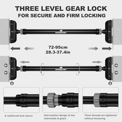 RHINOSPORT Door Pull Up Bar Doorway Chin Up 69-92 cm (27.1in-36.2in) Workout