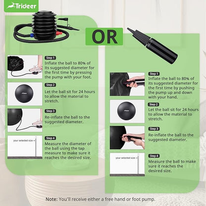 Trideer Yoga Ball Exercise Ball for Working Out 5 Sizes
