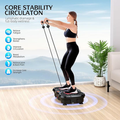 GMCXAX Vibration Plate Exercise Machine – Whole Body Workout for Weight Loss, Lymphatic Drainage & Muscle Recovery, Multiple Speeds with Bluetooth & Remote, Portable Shaker Board for Home Gym