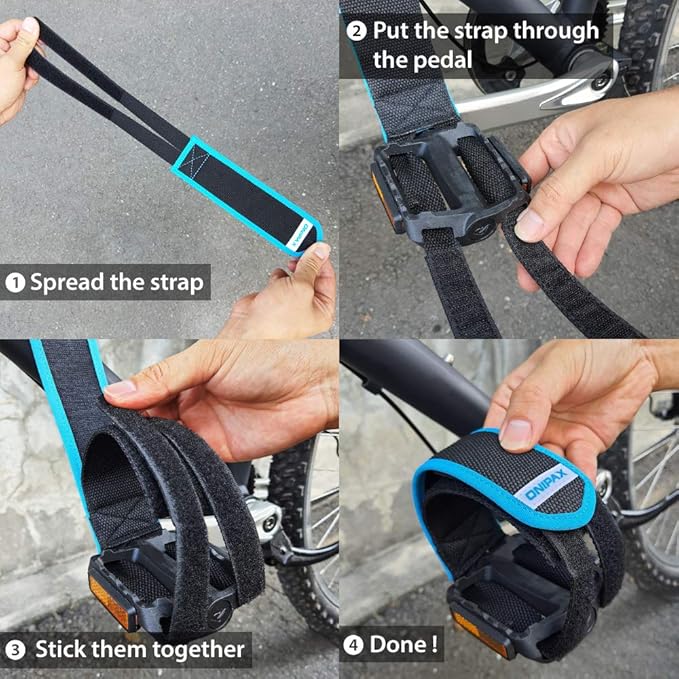 ONIPAX Outdoor Bike Pedal Straps Toe Clips Straps Tape 2 PCS