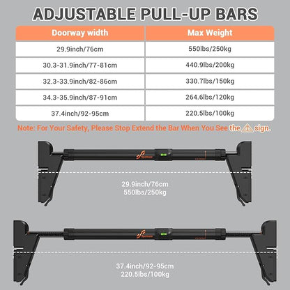 Sportneer Pull Up Bar: Adjustable Width Locking Mechanism