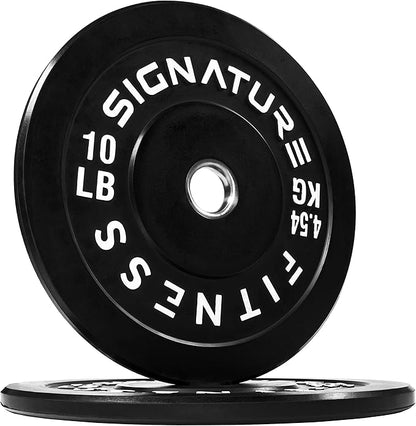 Signature Fitness 2" Olympic Bumper Plate Weight Plates 7FT Olympic