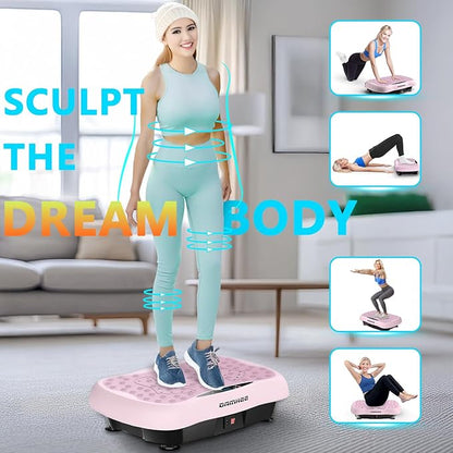 Vibration Plate Exercise Machine, Vibration Plateform for Lymphatic Drainage, Whole Body Workout Vibrate Fitness Board for Weight Loss Shaping Toning, Home Gym Equipment