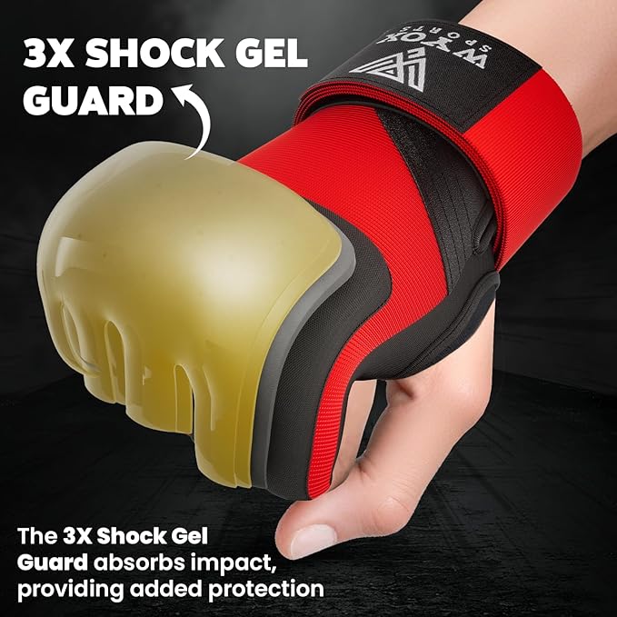 WYOX Gel Boxing Hand Wraps Inner Gloves for Men & Women, 80cm Quick Wrist Straps, Padded Knuckle Protection for Muay Thai Kickboxing, Hand Wraps for Boxing & Martial Arts