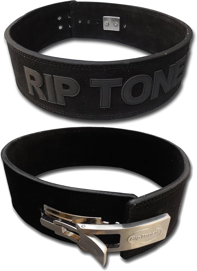 Rip Toned Lever Belt with Bonus Lifting Straps 4" Leather 10mm Belt