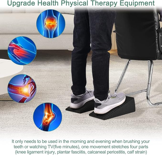 Slant Board Squat Wedge for Calf Stretching，3 Pcs 12" x 6.3" Foot Stretcher Balance Board for Plantar Fasciitis, Adjustable Foam Slant Board Wedge Great for Exercises