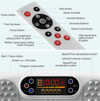 Vibration Plate Exercise Machine for Lymphatic Drainage,Softgym Power Vibrate Stand Shake Board 400 Lbs Capacity Whole Body Workout Waver with Fitness Resistance Bands Weight Loss Gifts for Women Men