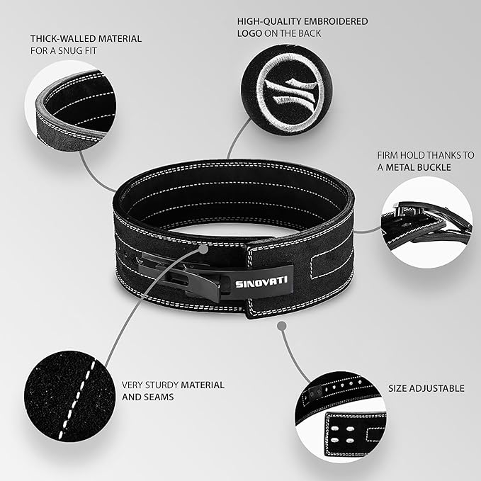 Weight-lifting belt for men with lever buckle 8.5cm / 10cm Height