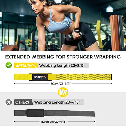 APEXUP Weight Lifting Straps for Weightlifting, Lifting Wrist Straps Gym, Deadlift Straps, Anti Slip Silicone and Neoprene Padded Weightlifting Straps Men Women Powerlifting, Strength Training