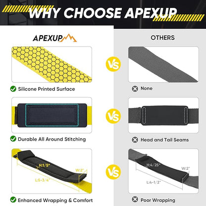 APEXUP Weight Lifting Straps for Weightlifting, Lifting Wrist Straps Gym, Deadlift Straps, Anti Slip Silicone and Neoprene Padded Weightlifting Straps Men Women Powerlifting, Strength Training