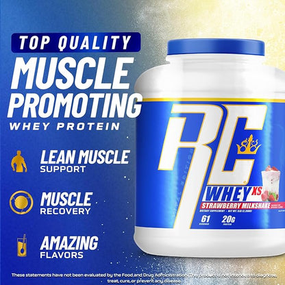 Ronnie Coleman Signature Series Whey XS Protein Powder, Pre Workout Shake Mix for Lean Muscle Support, Low Sugar Supplement for Women & Men, 5 lb Bottle (Milk Chocolate)