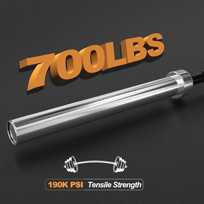 Olympic Barbell Weight Bar for Weightlifting 7ft/6ft/5ft for 500lbs/400lbs/330lbs Weight