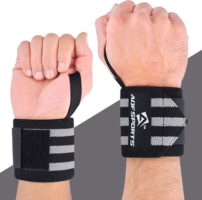 Wrist Wraps for Weightlifting - USPA & IPL Approved 18" Gym Wrist Support with Thumb Loop - Heavy Duty Lifting Wrist Straps for Fitness, Workout, Powerlifting, & Bodybuilding (Pair)