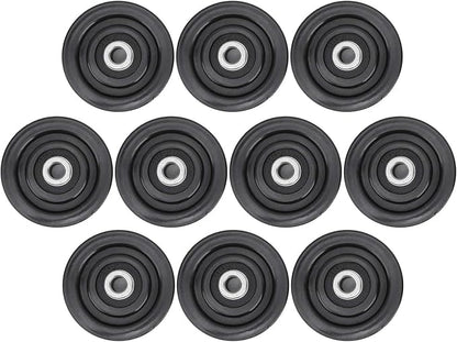 Dilwe 10pcs Nylon Iron Fitness Bearing Pulley,Cable Pulley Wheel,Home Gym Attachments Exercise Strength Training Accessory (90mm)