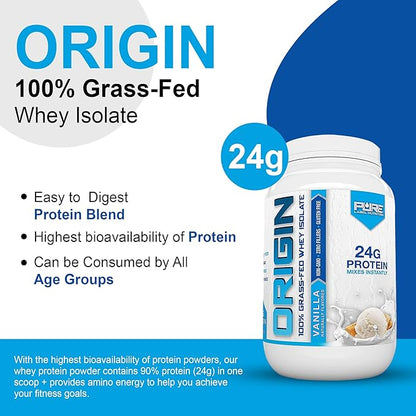 100% Grass Fed Vanilla Protein Isolate- Keto, Low Carbs-2lbs