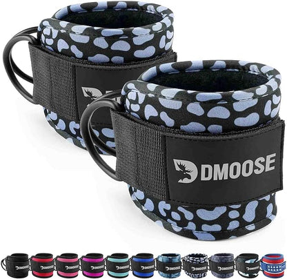 DMoose Fitness Ankle Straps for Cable Machines - One Size Fit with Premium Padding, Glute Kickback Ankle Strap for Women & Men, Cable Attachments for Gym, Booty Workouts, Leg Extension & Hip Abductors