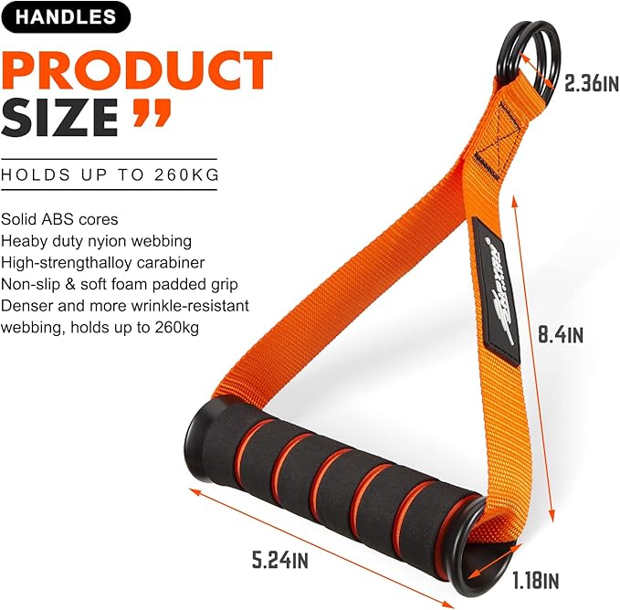 HPYGN Cable Machine Handles, Exercise Handles for Resistance Bands, Cable Handles Gym Equipment, Grip Attachments Great for Cable Training Pulley System Home Gym
