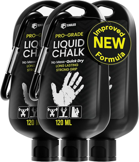 EAGLES Pro Grade Liquid Chalk 50, 120 or 280ml Mess-Free Chalk for Weightlifting, Gymnastics Rock Climbing, Dancing, Pole Grip, Sports & Workout Chalk - Sweat-Resistant and Long Lasting